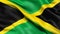 3D illustration of the flag of Jamaica waving in the wind