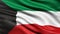 3D illustration of the flag of Kuwait waving in the wind