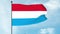 3D Illustration of The flag of Luxembourg is an equal horizontal stripes tricolour of red, white and light blue,