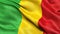 3D illustration of the flag of Mali waving in the wind