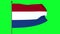 3D Illustration of The flag of the Netherlands is a horizontal tricolour of red, white, and blue.