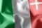 3D illustration flag of Neuchatel is a region of Switzerland