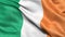 3D illustration of the flag of the Republic of Ireland waving in the wind