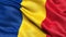 3D illustration of the flag of Romania waving in the wind.