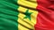 3D illustration of the flag of Senegal waving in the wind