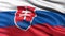 3D illustration of the flag of Slovakia waving in the wind