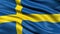 3D illustration of the flag of Sweden waving in the wind