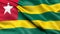 3D illustration of the flag of Togo waving in the wind