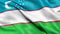 3D illustration of the flag of Uzbekistan waving in the wind