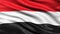 3D illustration of the flag of Yemen waving in the wind