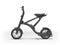 3d illustration folding electric scooter side view on white background with shadow