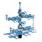 3d illustration Fountain gas fittings natural gas production Grey Blue