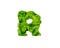 3D illustration fresh green salad letter R , isolated design element