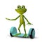 3d Illustration Frog on the Gyro Scooter