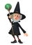 3d illustration funny wizard with staff