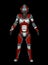 3D Illustration of Futuristic Red Female Cyborg