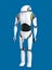 3D Illustration of Futuristic White Male Cyber Android