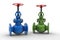 3d illustration of gas valves