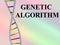 3D illustration of GENETIC ALGORITHM script with DNA double helix , isolated on colored background