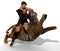 3D Illustration of a Gladiator fighting with a tiger isolated on white background