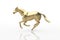 3D Illustration. Glossy Gold Strong horse in Elegant running Pose, Isolated with Clipping Path, Clipping Mask.