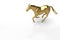 3D Illustration. Glossy Gold Strong horse in Elegant running Pose, Isolated with Clipping Path, Clipping Mask.