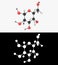 3D illustration of a glucose molecule with alpha layer