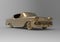 3D Illustration gold auto, 3D rendering