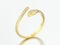 3D illustration gold free size adjustable diamond ring