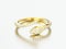 3D illustration gold free size adjustable diamond ring