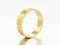 3D illustration gold modern music ring with note treble clef