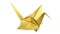 3D illustration gold origami bird