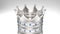 3D illustration gold silver crown tiara with diamonds