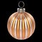 3d illustration of golden Christmas ball shiny striped metallic