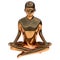 3d illustration of golden lotus pose man stylized figure zen person