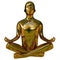 3d illustration of golden man stylized figure peace of mind lotus pose