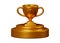 3d illustration of golden podium trophy isolated on white background