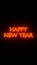 3D illustration graphic phone background of the text Happy New Year with orange color particles motion graphics.