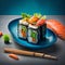 3D illustration graphic of Sushi with professional presentation
