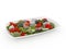 3d illustration of a Greek salad of vegetables and cheese on a white background