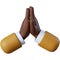 3d illustration. Hands icon. African cartoon character hands prayer or applause gesture. Hope or thankfulness concept. Clip art