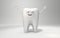 3D illustration Healthy Tooth happy and joyfully waves his hands