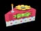 3d Illustration of Holiday triangle Cardboard Cake or pie Box, Packaging For Food, Gift Or Other Products isolated black