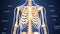 3d illustration of human body skeleton anatomy