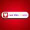 3D illustration I am video creator sign icon with heart shape isolated on red background