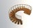 3D Illustration image of decorative wooden spiral staircase