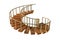 3D Illustration image of decorative wooden spiral staircase