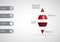 3D illustration infographic template with two spike cone horizontally divided to four red slices