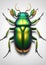 3D illustration of insect on white background. Photorealistic. Top view