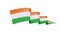 3d Illustration Ireland and India Flag colors abstract art